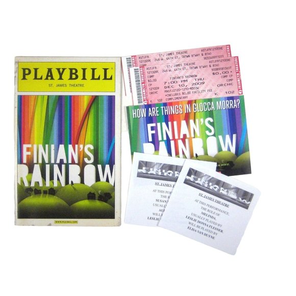 Finnegan's Rainbow Playbill December 2009 Jim Norton Kate Baldwin Ticket Stain - Picture 1 of 11